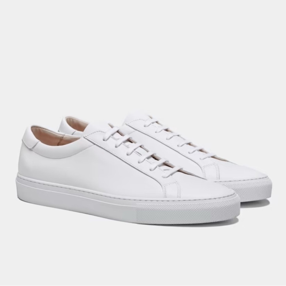 Suitsupply Women’s Sz 9.5 40 White All Leather Lace Up Sneakers